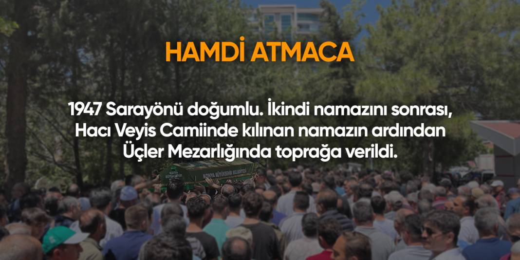 Konya'da bugün vefat edenler | 20 Ağustos 2025 9